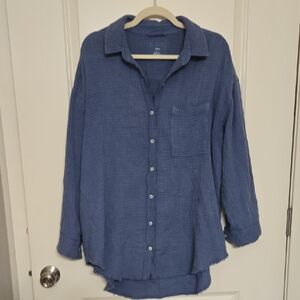 Aerie Soft Blue Cotton Shirt